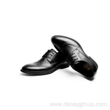 Wing tip Burnished Leather Men's shoes